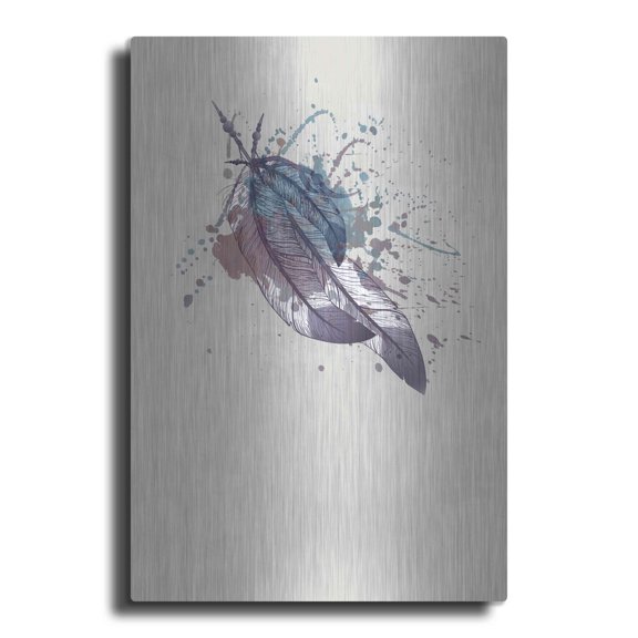 Luxe Metal Art 'Eagle Feather II' by Incado, Metal Wall Art, 12"x16"