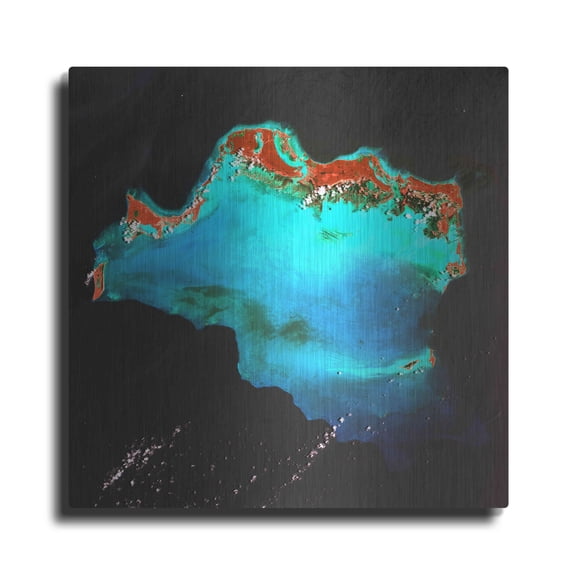 Luxe Metal Art 'Earth as Art: Caribbean Luxury,' Metal Wall Art, 36"x36"