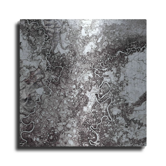 Luxe Metal Art 'Earth as Art: Mayn River' Metal Wall Art, 36"x36"