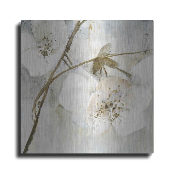 Luxe Metal Art 'Elegance II Greige' by Albena Hristova, Metal Wall Art, 36"x36"