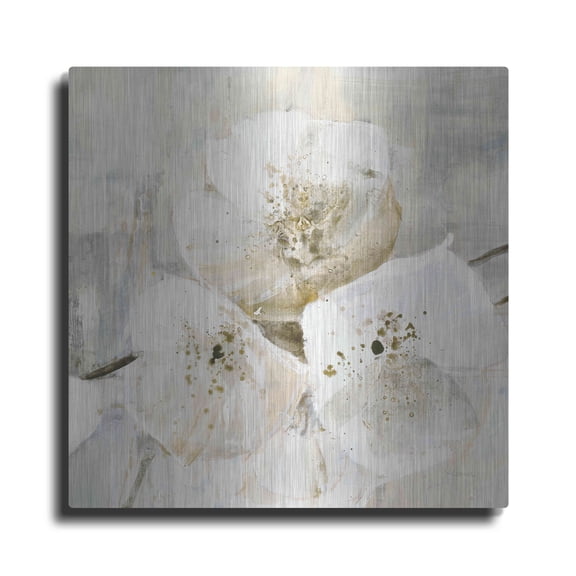 Luxe Metal Art 'Elegance III Greige' by Albena Hristova, Metal Wall Art, 36"x36"