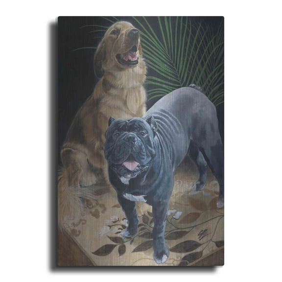 Luxe Metal Art 'Elliot and Gus' by Durwood Coffey, Metal Wall Art, 12"x16"