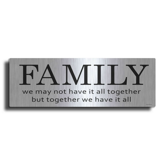 Luxe Metal Art 'Family' by Lettered & Lined, Metal Wall Art, 48"x16"