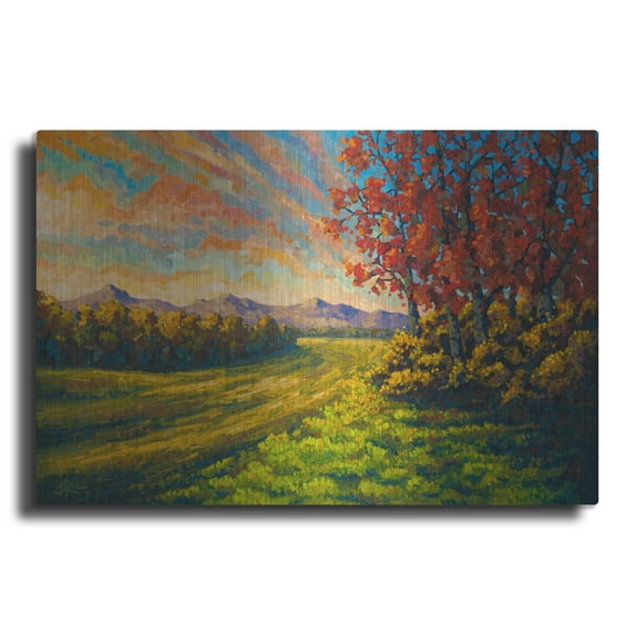 Luxe Metal Art 'Farewell Autmun' by Joe Reimer, Metal Wall Art, 16"x12"