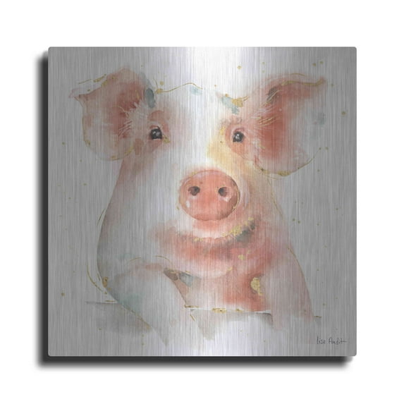 Luxe Metal Art 'Farm Friends III' by Lisa Audit, Metal Wall Art,, 24"x24"