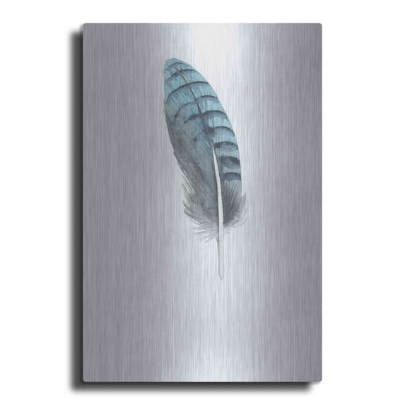 Luxe Metal Art 'Feather 2' by Incado, Metal Wall Art, 24"x36"