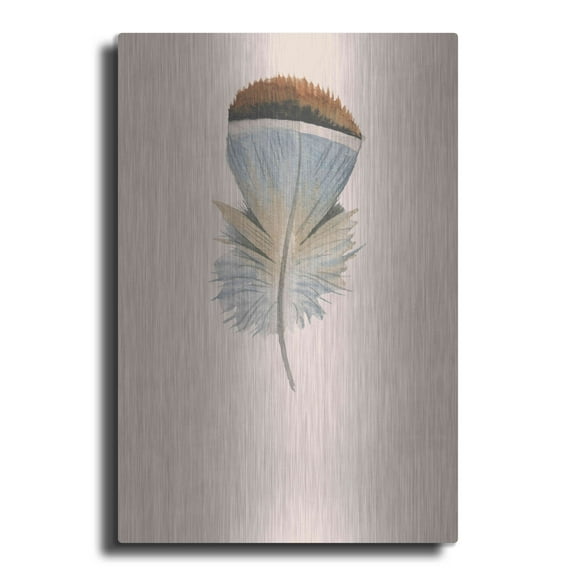 Luxe Metal Art 'Feather 4' by Incado, Metal Wall Art, 16"x24"
