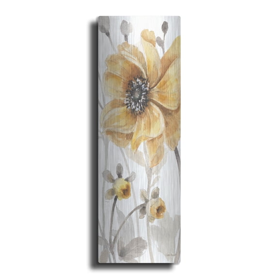 Luxe Metal Art 'Fields Of Gold V' by Lisa Audit, Metal Wall Art, 12"x36"