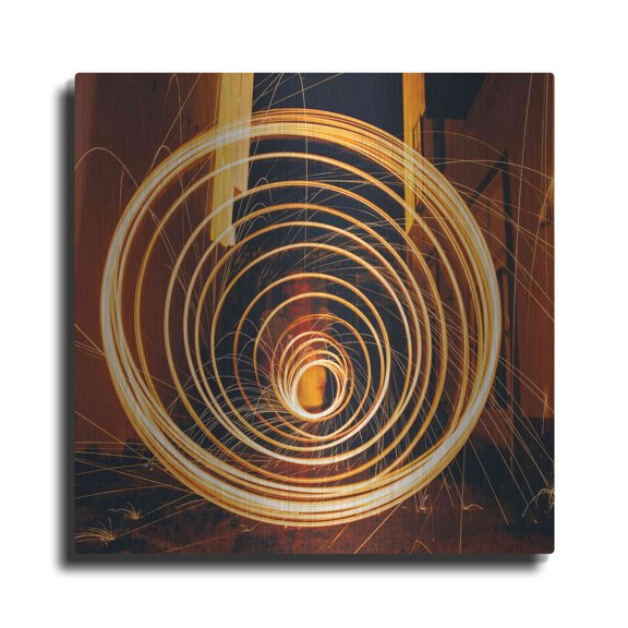 Luxe Metal Art 'Fiery Vortex' by Epic Portfolio Metal Wall Art, 36"x36"
