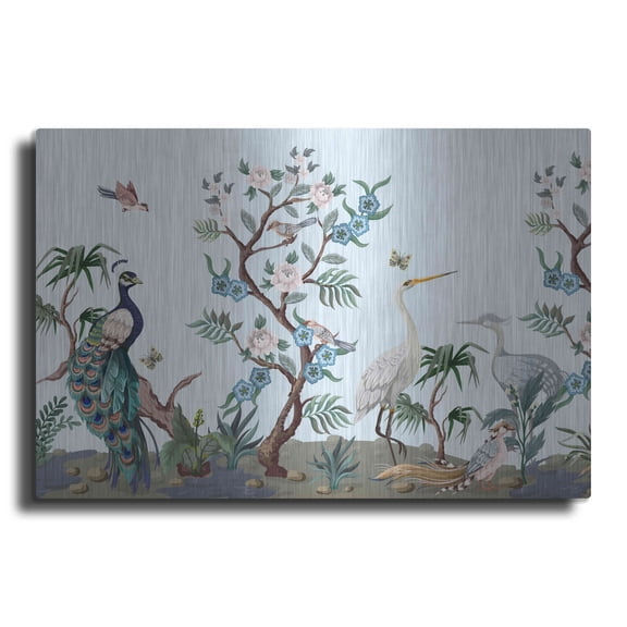 Luxe Metal Art 'Florida Bird Garden Crop' by Luxe Portfolio, Metal Wall Art, 16" x 12"