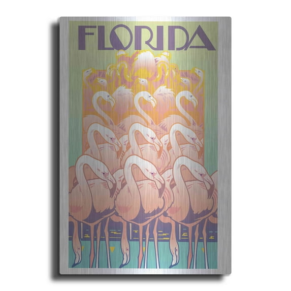Luxe Metal Art 'Florida' by David Chestnutt, Metal Wall Art, 12"x16"