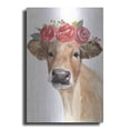 thumbnail image 1 of Luxe Metal Art 'Flowered Cow II' by Annie Warren, Metal Wall Art, 12"x16", 1 of 9