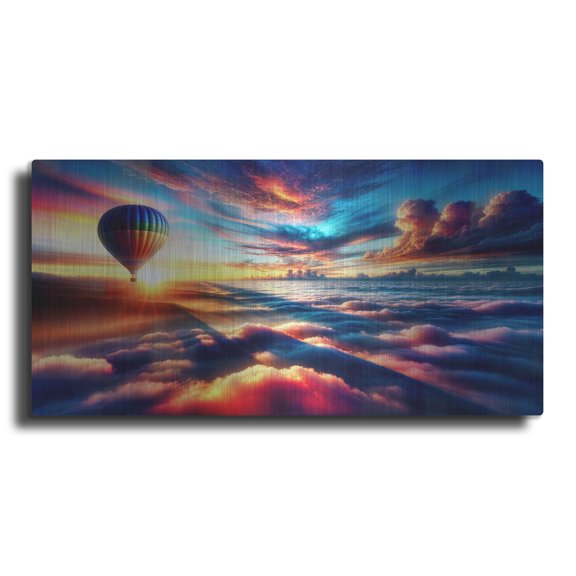 Luxe Metal Art 'Flying Free Over The Clouds' by Rey Klimt Metal Wall Art, 24" x 12"