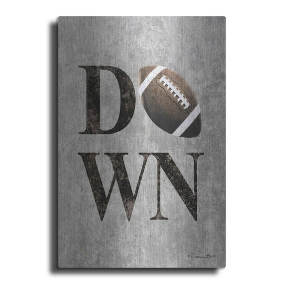 Luxe Metal Art 'Football DOWN' by Susan Ball, Metal Wall Art, 16"x24"