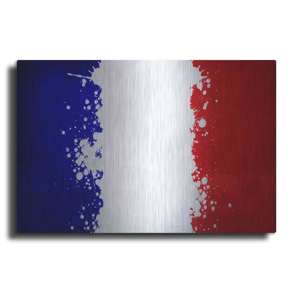 Luxe Metal Art 'France' Metal Wall Art, 24"x16"