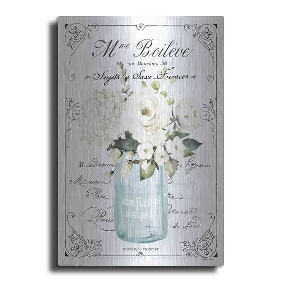 Luxe Metal Art 'French Bathroom Set II' by lettered & lined, Metal Wall Art, 16"x24"