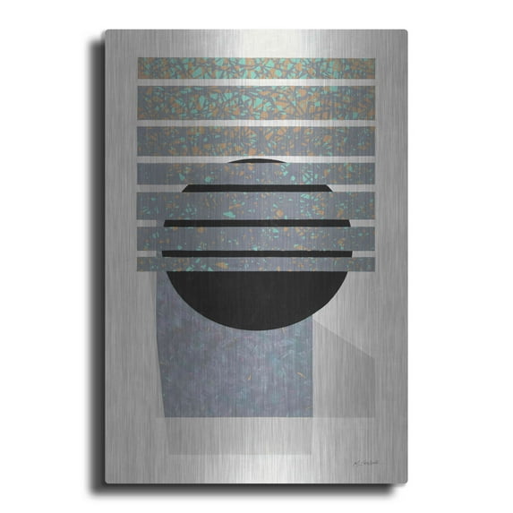 Luxe Metal Art 'Full Moon II V2' by Mike Schick, Metal Wall Art, 12"x16"