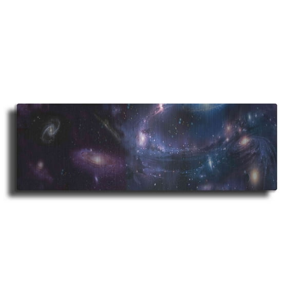 Luxe Metal Art 'Galaxies Panoramic' by Enright, Metal Wall Art, 36"x12"