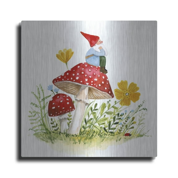 Luxe Metal Art 'Garden Guardian I' by Victoria Borges, Metal Wall Art, 24" x 24"