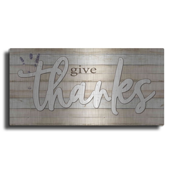 Luxe Metal Art 'Give Thanks' by Susie Boyer, Metal Wall Art, 48"x24"