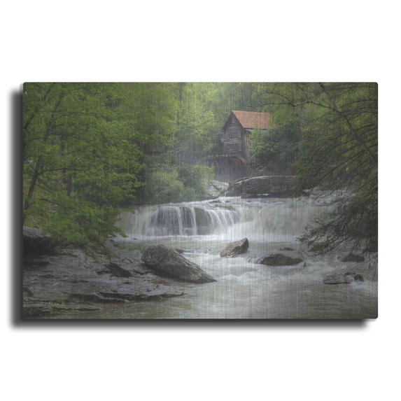 Luxe Metal Art 'Glade Creek Grist Mill' by Lori Deiter, Metal Wall Art, 24"x16"