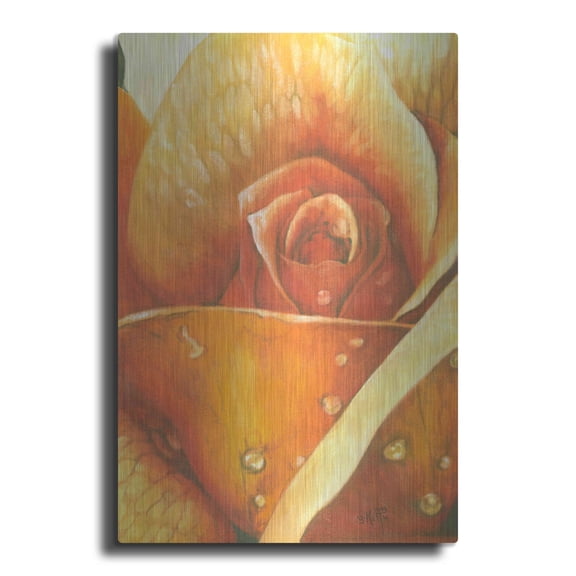 Luxe Metal Art 'Glimmer 2' by Barbara Keith, Metal Wall Art, 12"x16"