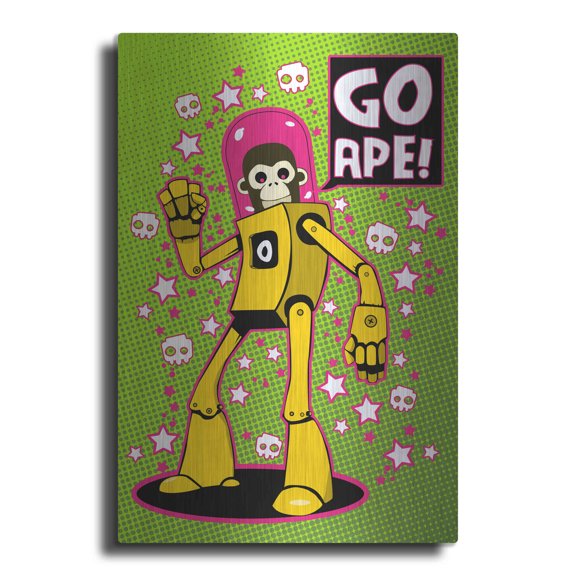 Luxe Metal Art 'Go Ape' by Craig Snodgrass, Metal Wall Art, 24"x36"