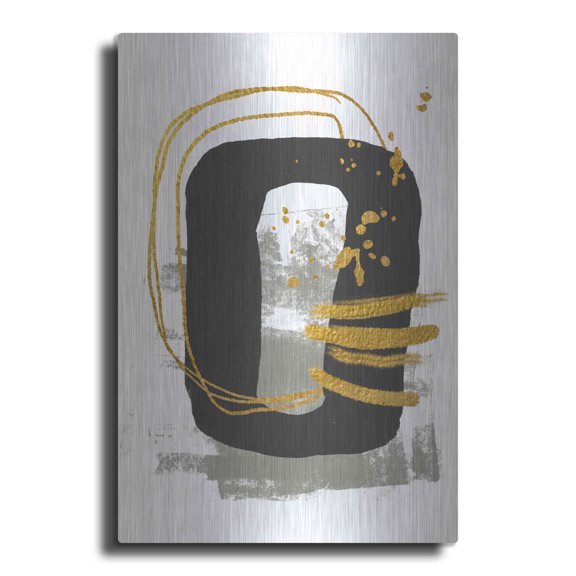 Luxe Metal Art 'Gold Meets Neutrals V' by Andrea Haase, Metal Wall At, 16"x24"