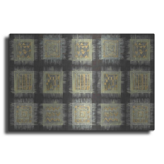 Luxe Metal Art 'Gold Tapestry VIII RUG' by Albena Hristova, Metal Wall Art, 16"x12"