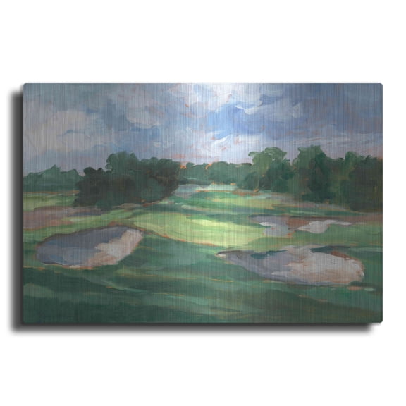 Luxe Metal Art 'Golf Course Study III' by Ethan Harper, Metal Wall Art, 16"x12"