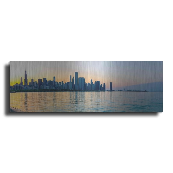 Luxe Metal Art 'Good Morning Chicago' by Luxe Portfolio, Metal Wall Art, 48"x16"