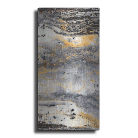 Luxe Metal Art 'Granite II' by Anna Hambly, Metal Wall Art, 12"x24"