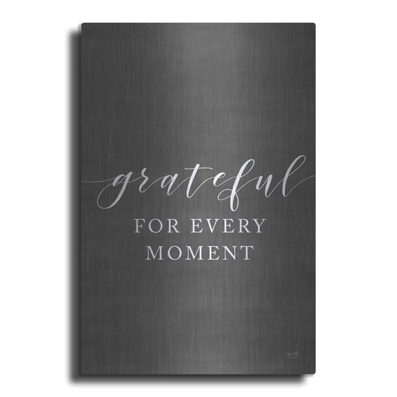 Luxe Metal Art 'Grateful for Every Moment' by Lux + Me Designs, Metal Wall Art, 24"x36"