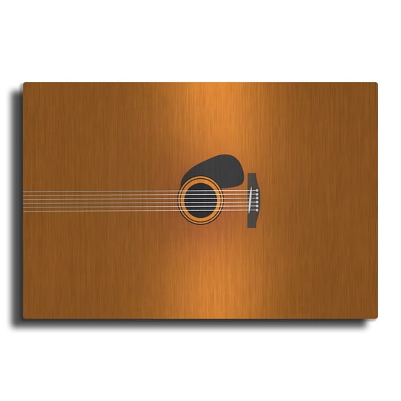 Luxe Metal Art 'Guitar Minimal' by Mark Ashkenazi Metal Wall Art, 24" x 16"