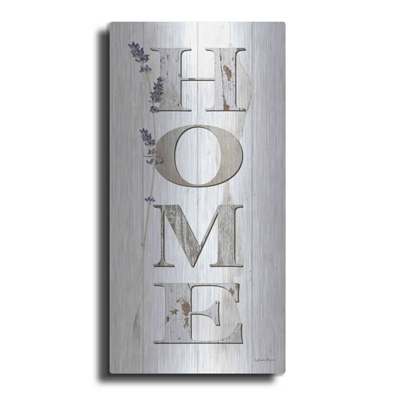 Luxe Metal Art 'HOME 2' by Susie Boyer, Metal Wall Art, 12"x24"