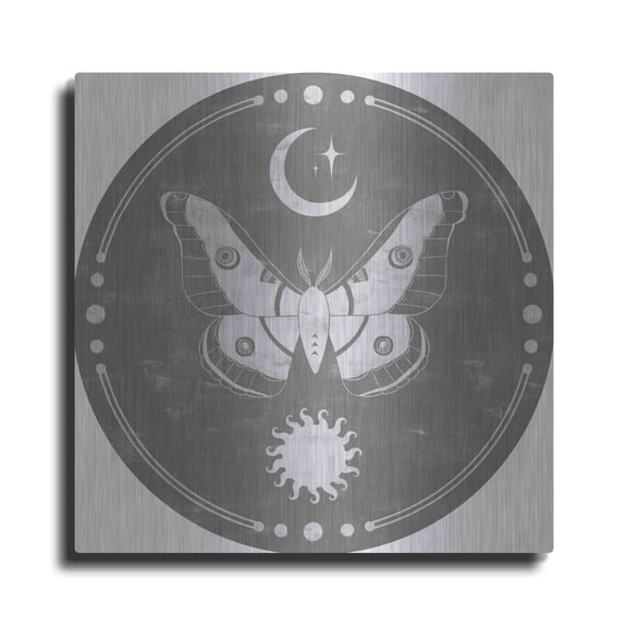 Luxe Metal Art 'Hallowed Moon Collection C' by Grace Popp, Metal Wall Art, 12"x12"