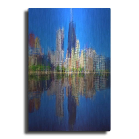 Luxe Metal Art 'Hancock 3' by David Manlove, Metal Wall Art, 12"x16"