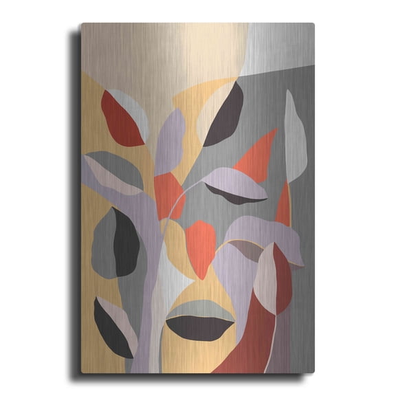 Luxe Metal Art 'Happy Leaves B' by Ioana Horvat, Metal Wall Art, 12"x16"
