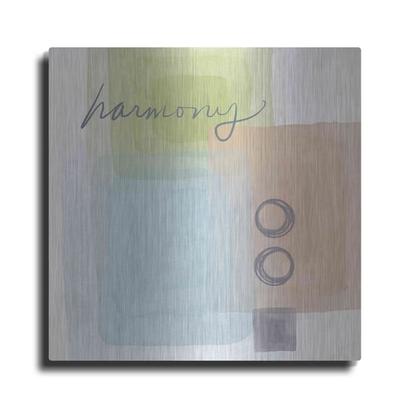 Luxe Metal Art 'Harmony' by Linda Woods, Metal Wall Art, 12"x12"