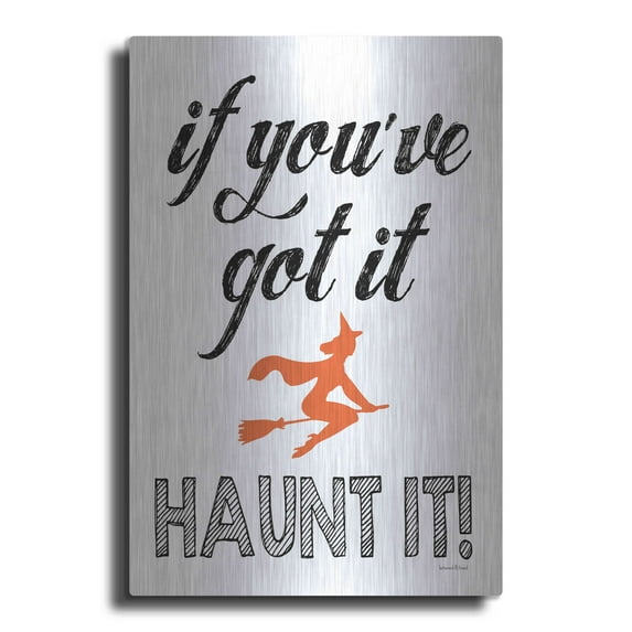 Luxe Metal Art 'Haunt It' by Lettered & Lined, Metal Wall Art, 12"x16"
