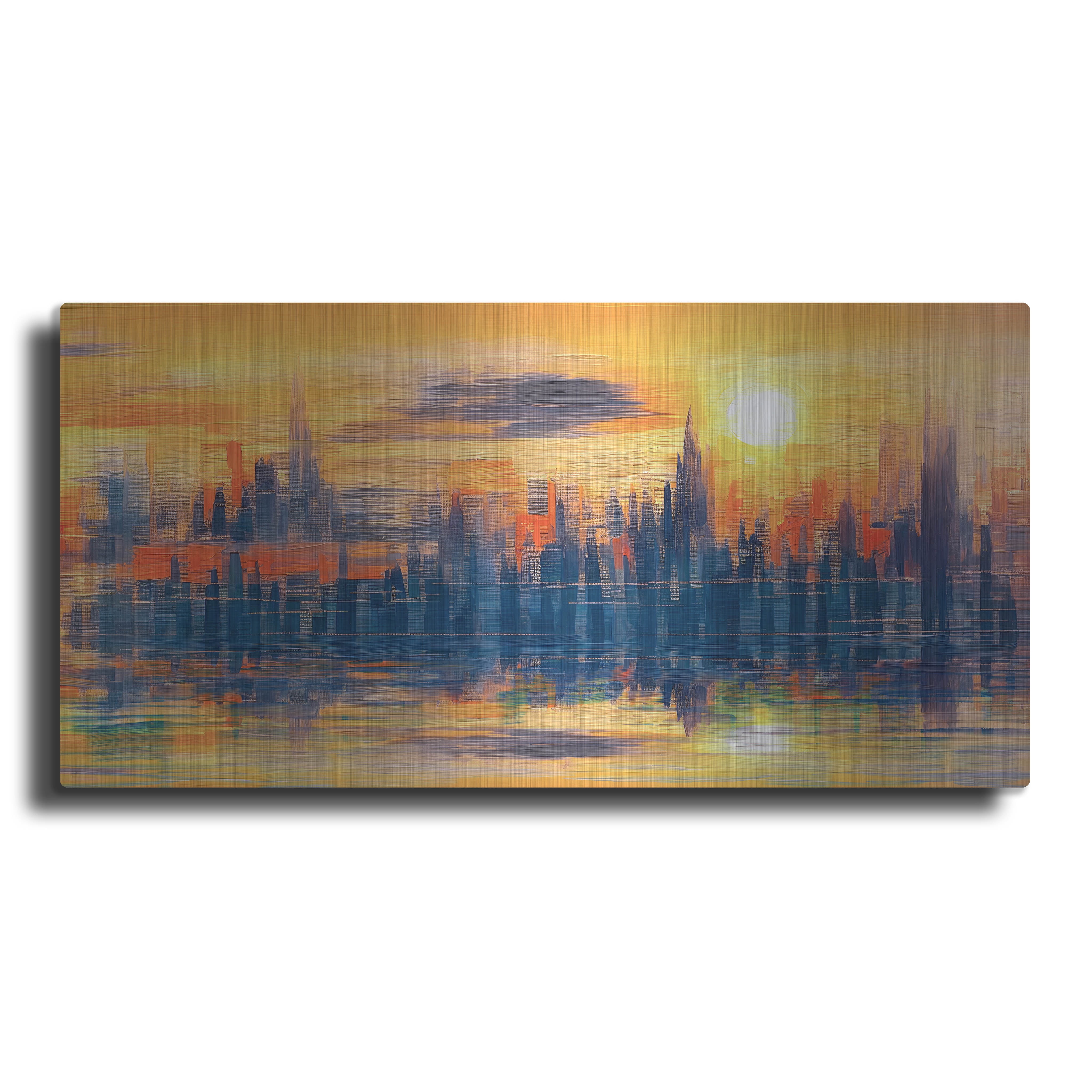 Hazy Reflections 24" x 12" Metal Landscape Abstract Wall Art