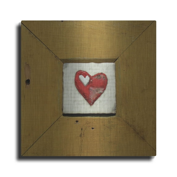 Luxe Metal Art 'Hearts Deisre Gold' by LovIsArt, Metal Wall Art, 36"x36"