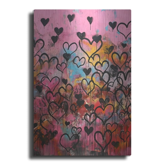 Luxe Metal Art 'Hearts Wall' by Svetlana Aleynikova Metal Wall Art, 12" x 16"