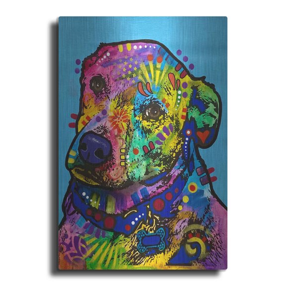 Luxe Metal Art 'Heckin Excited' by Dean Russo, Metal Wall Art, 24"x36"