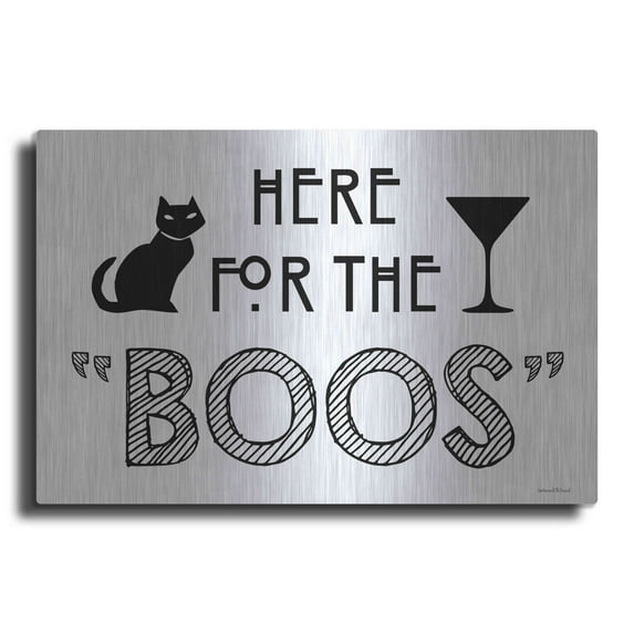 Luxe Metal Art 'Here for the Boos' by Lettered & Lined, Metal Wall Art, 16"x12"