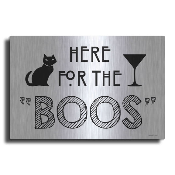 Luxe Metal Art 'Here for the Boos' by Lettered & Lined, Metal Wall Art, 24"x16"