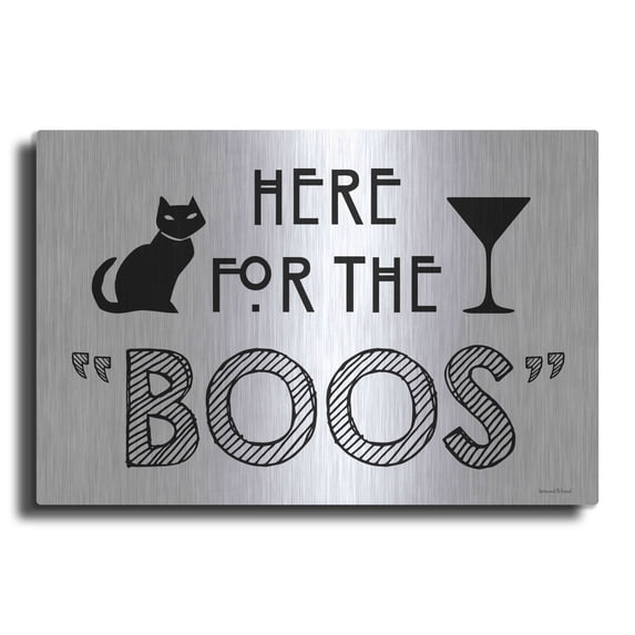 Luxe Metal Art 'Here for the Boos' by Lettered & Lined, Metal Wall Art, 36"x24"