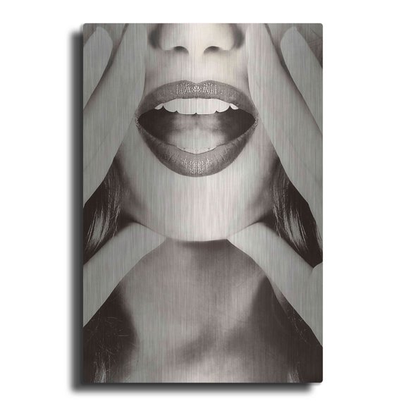 Luxe Metal Art 'Hey!' by Incado, Metal Wall Art, 24"x36"