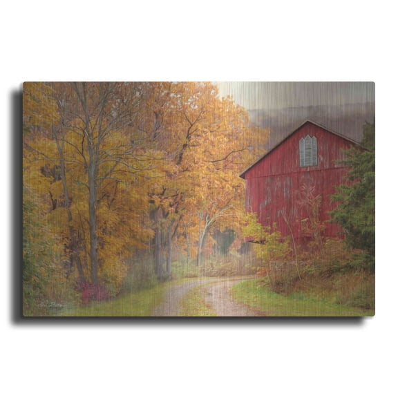 Luxe Metal Art 'Hidden Barn' by Lori Deiter, Metal Wall Art, 24"x16"