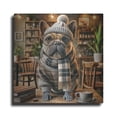 thumbnail image 1 of Luxe Metal Art 'Hipster Dog - French Bulldog' by Rey Klimt Metal Wall Art, 24" x 24", 1 of 8